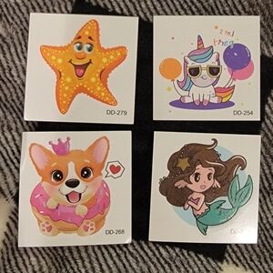 Cute Cartoon Tattoo Set